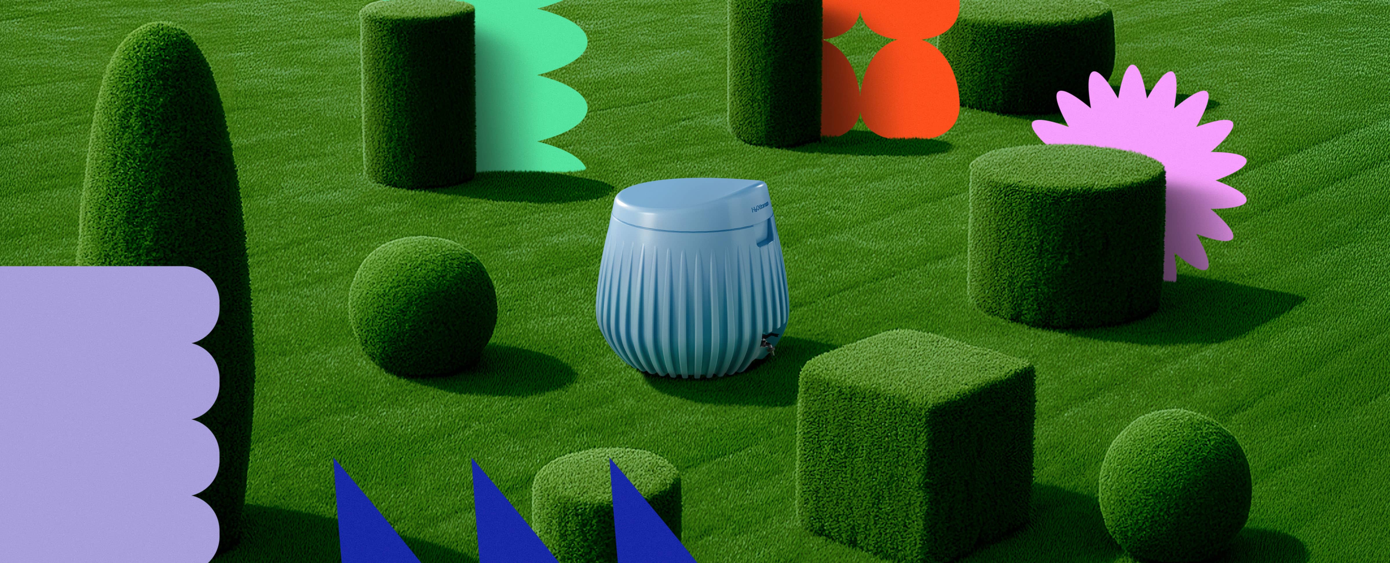 H2Ottoman Yard w/Hedges